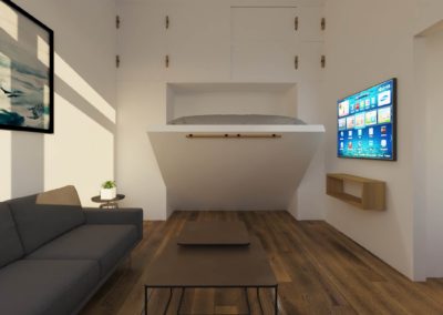 Návrh – minimalistický byt – Žďánice